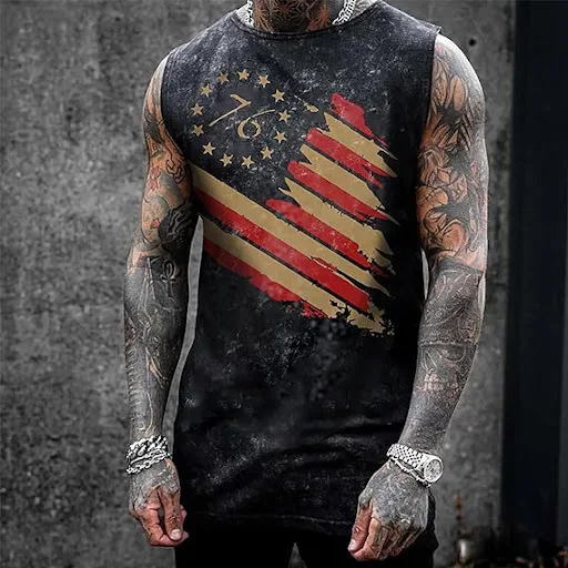 Title 10, Colete sem mangas plus size masculino com estam...