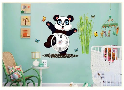 Title 4, Adesivi murali panda orologio creativo, decora ...