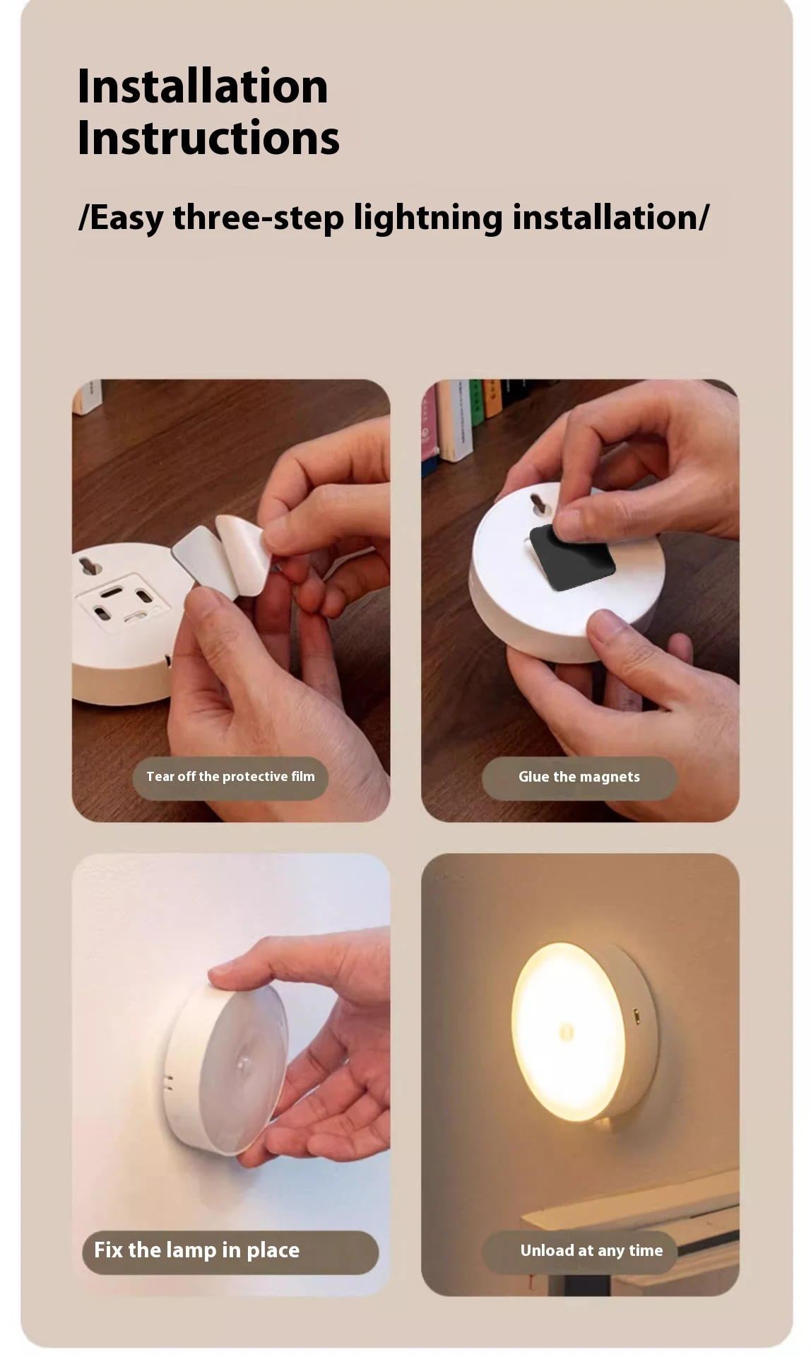 Title 7, Wireless Smart Infrared Sensor LED Night Lamp f...