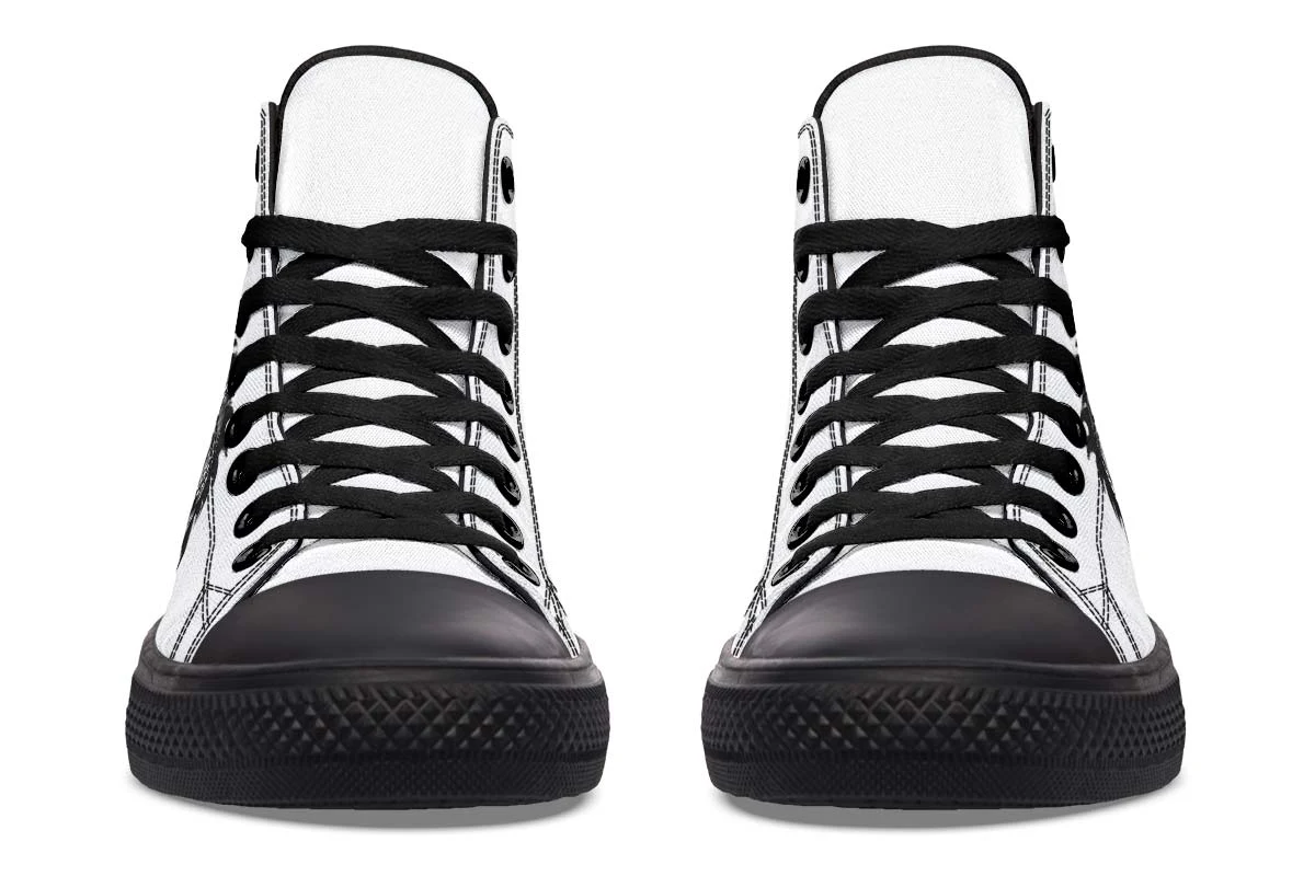 Title 8, Printed Couple High-top Canvas Shoes, stylish a...