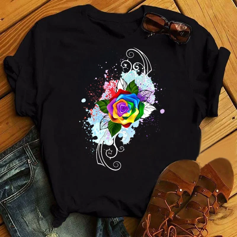 Camiseta feminina de verão com gola redonda — foto 2