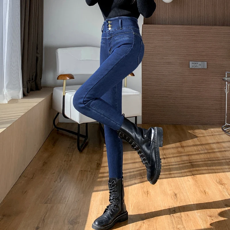 Title 7, Womens Three-button Plus Velvet High-waisted A...