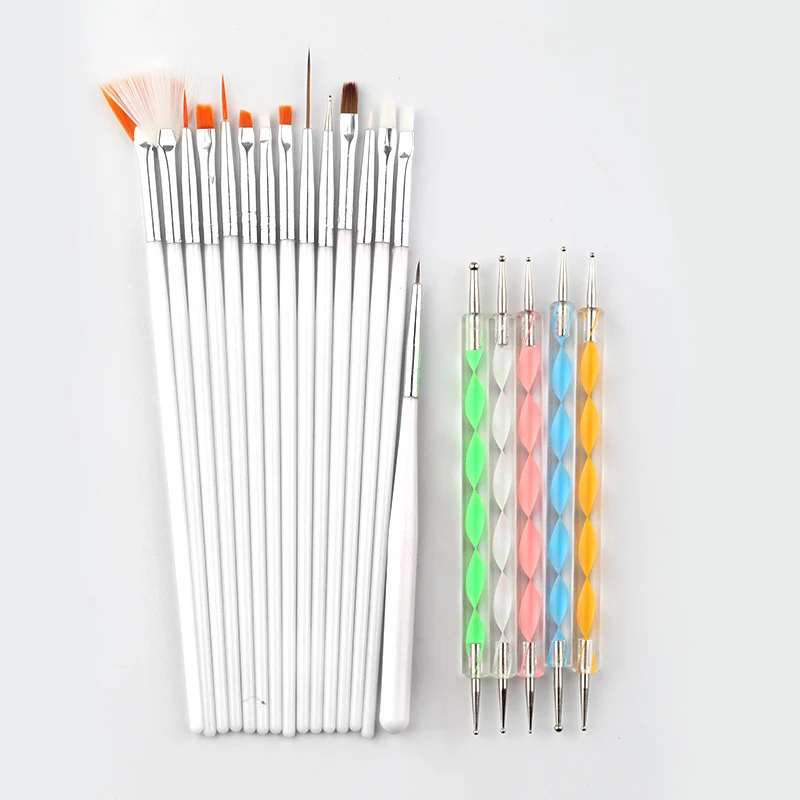 Title 1, Kit com 20 pincéis para unhas, pintura em cores...
