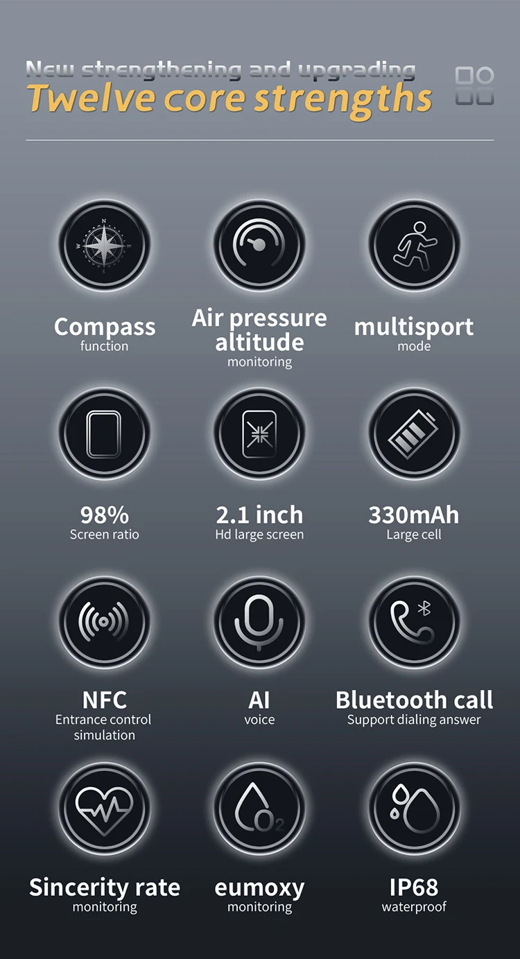 Title 4, TW11 Smart Watch with Heart Rate, Bluetooth Cal...
