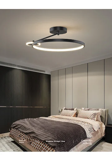 Title 7, Minimalist Round Ceiling Lamp for Bedroom or Li...
