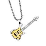 Colar de guitarra gótico de aço titânio de 2 camadas para homens, joia musical. Elegância e durabilidade para o músico moderno expressar sua paixão. — foto 23