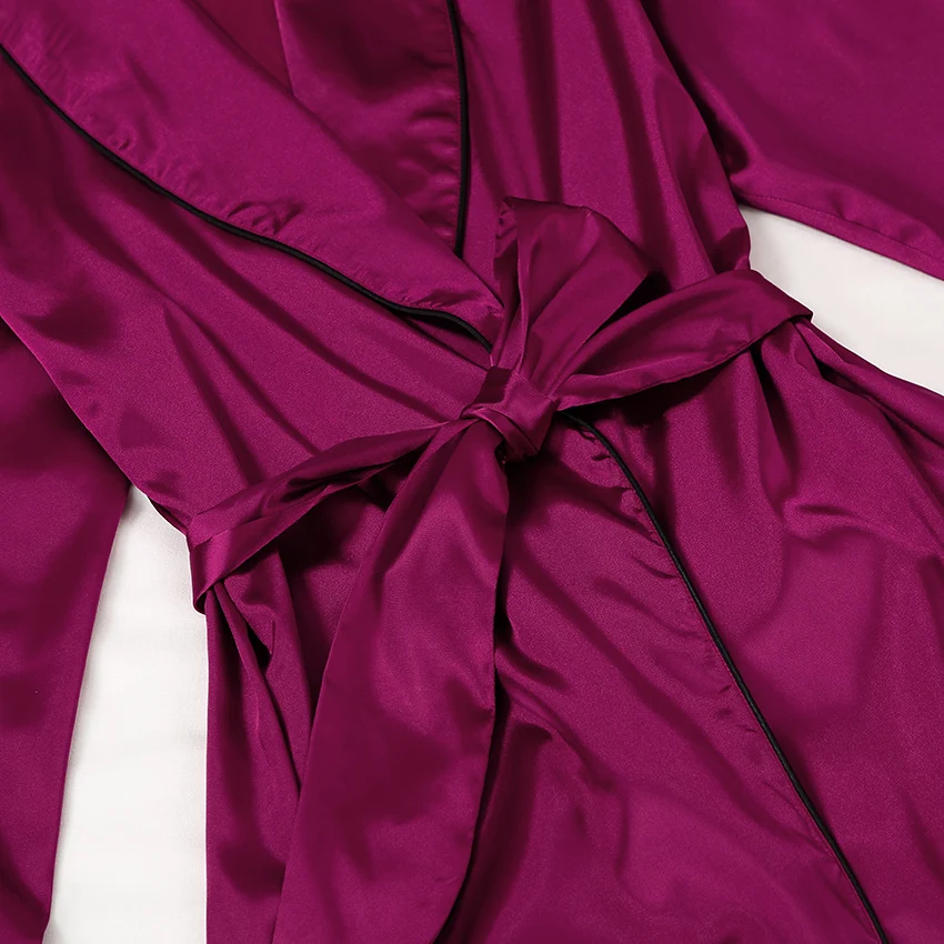 Title 3, Pajamas Womens Red Simulation Silk Belt