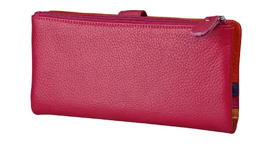 Title 17, Ladies Long RFID Anti-Scan Wallet Top Layer Lea...