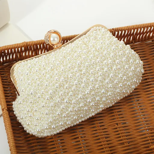 Title 3, Bolso de mano para cena bordado con perlas para...