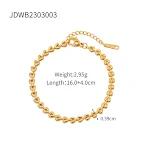 Colar e pulseira com design de coração vazado e trama, em aço inoxidável banhado a ouro 18K, estilo Ins, para um toque elegante. — foto 2