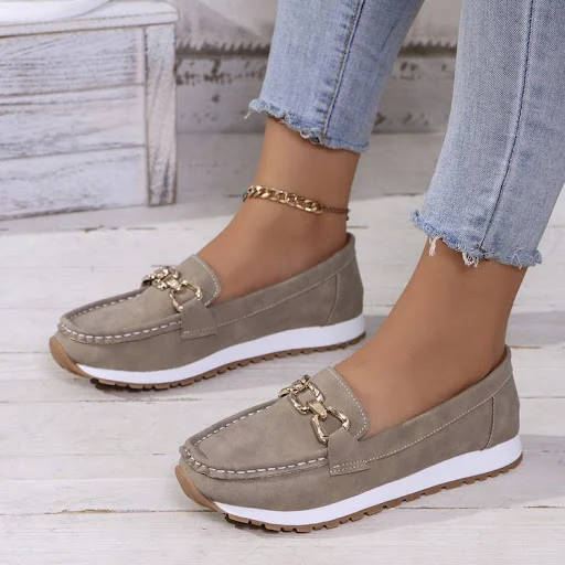 Title 1, Womens Fashion Round Toe Slip-on Platform Casu...