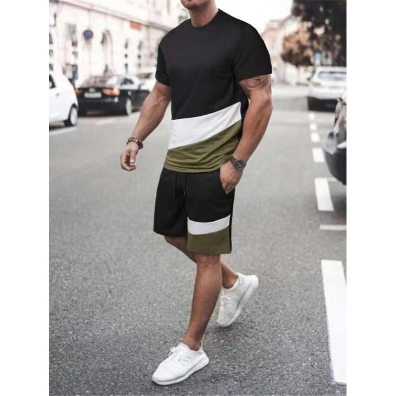 Title 5, Macacão curto masculino de verão de tamanho gra...