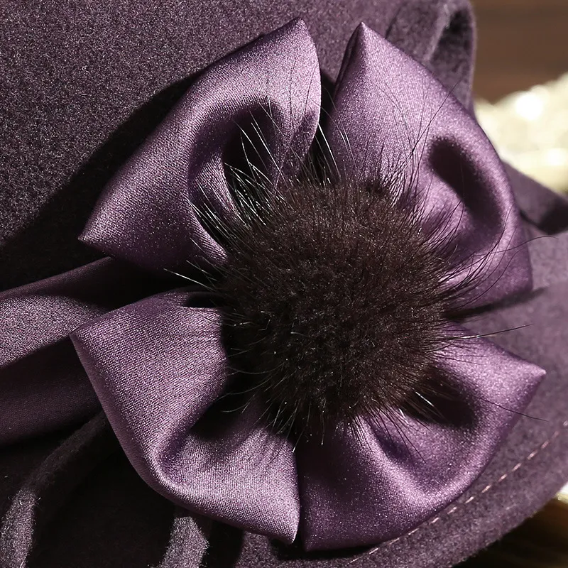 Title 7, Retro Wool Top Womens Woolen Felt Hat Warm and...