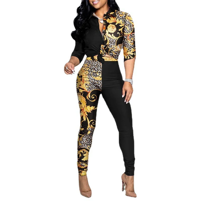 Title 6, Cross Border Leisure Suit Color Matching Printe...