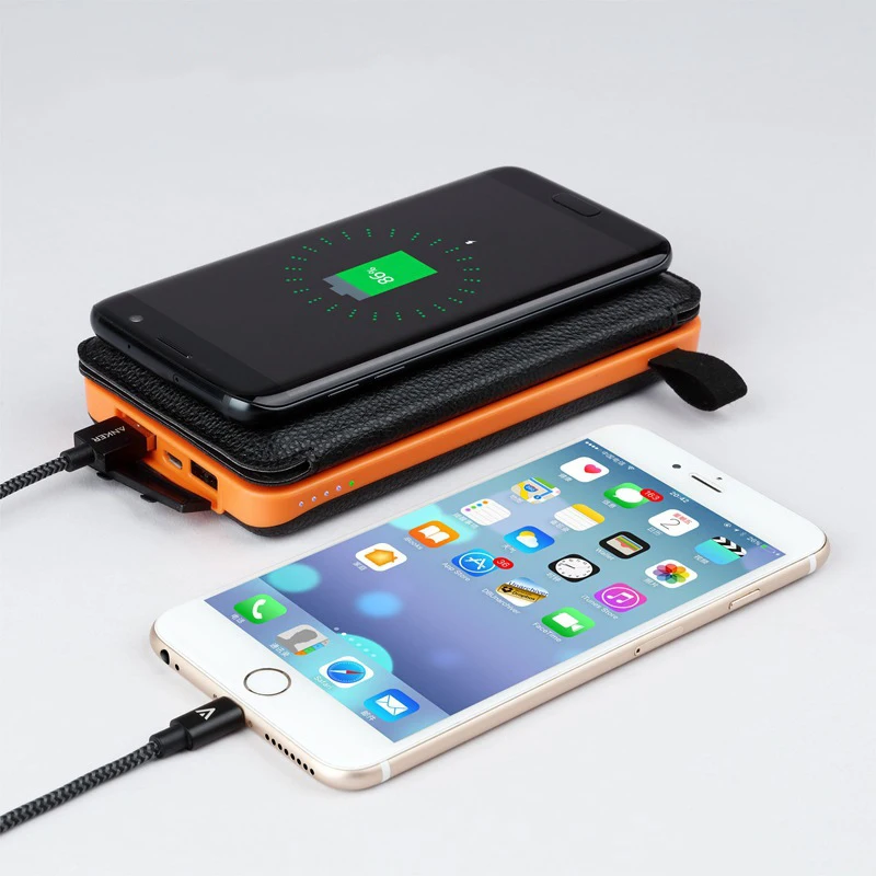 Title 4, 10000 mAh Wireless Induction Solar Charging Pow...
