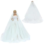 Saia Vestido Longo Fashion para Boneca de 30cm, com Cauda. Acessório charmoso para um visual elegante e atraente, perfeita para brincar — foto 3