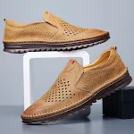 Heren casual schoenen met ronde neus, van rundleer met perforaties, comfortabel en ademend voor dagelijks gebruik. — foto 13