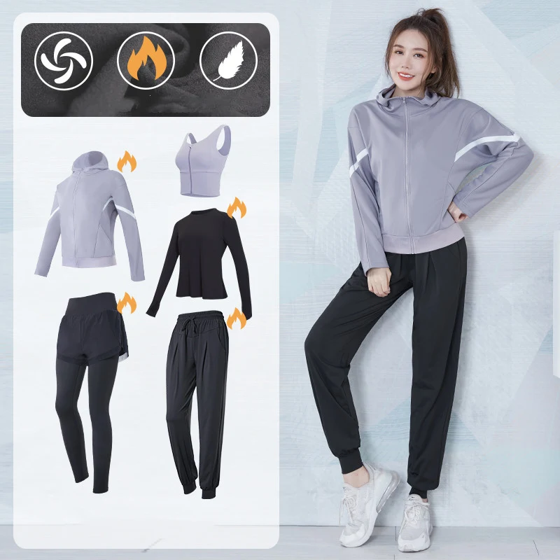 Women's Yoga Clothes Set Spring and Autumn Outdoor Running Training Fitness Breathable and Comfortable Activewear — photo 10