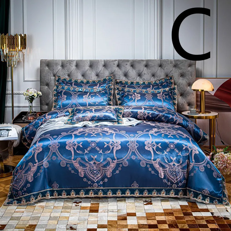 Terno de quatro peças em algodão jacquard com renda, ideal para eventos especiais. Combine conforto e estilo sofisticado para uma imagem impecável. — foto 10