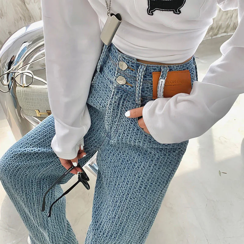 Title 5, Zomer dames jeans met hoge taille, casual, adem...