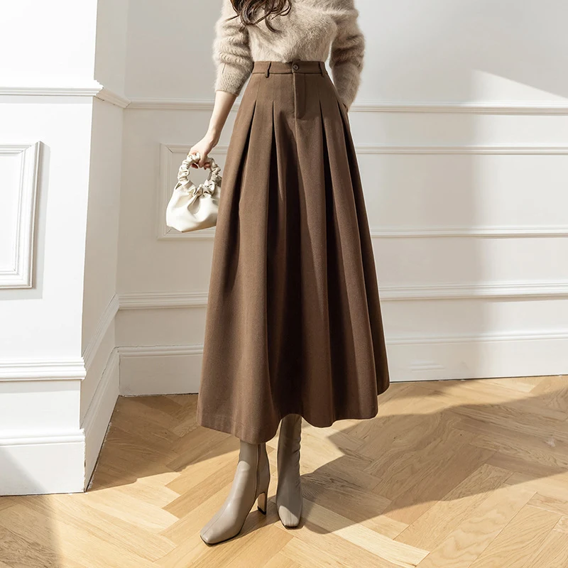 Saia longa feminina cintura alta com balanço, modelo A, ideal para um visual elegante e confortável, perfeita para diversas ocasiões — foto 6