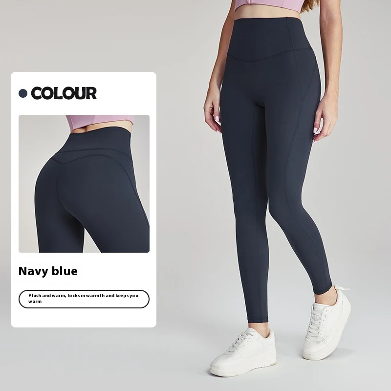 Women's Fleece Lined Yoga Pants High Elastic Peach Hip Autumn and Winter Warm. Stay comfortable and warm during yoga and — photo 5