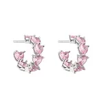 White Gold Pink Earrings