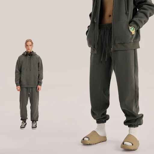 Title 4, Effen gekleurde casual fluwelen joggingbroek vo...