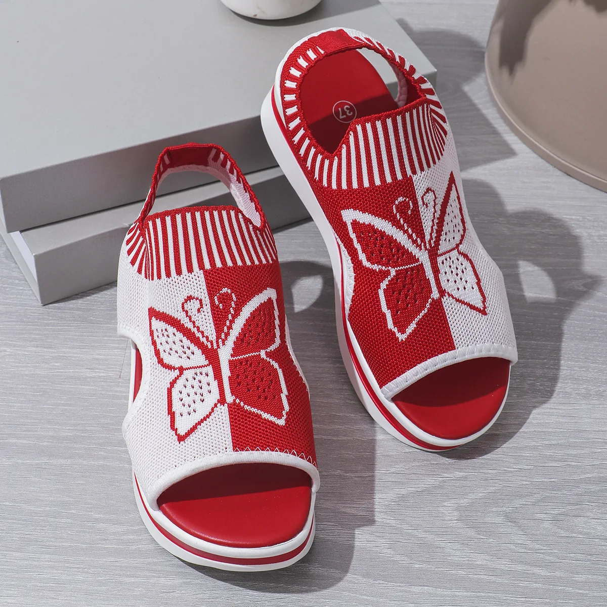Title 14, Zomer Vlinderprint Sportsandalen Casual Ademend...