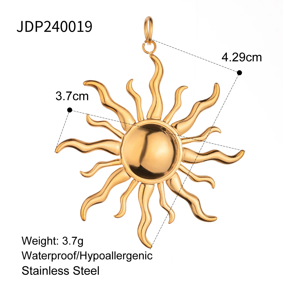 Enfeite de peças de pressão de óleo solar tridimensional de aço inoxidável ouro 18K Acessórios grandes. Dê um toque premium ao seu carro com este acessório. — foto 13