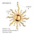 Enfeite de peças de pressão de óleo solar tridimensional de aço inoxidável ouro 18K Acessórios grandes. Dê um toque premium ao seu carro com este acessório. — foto 13