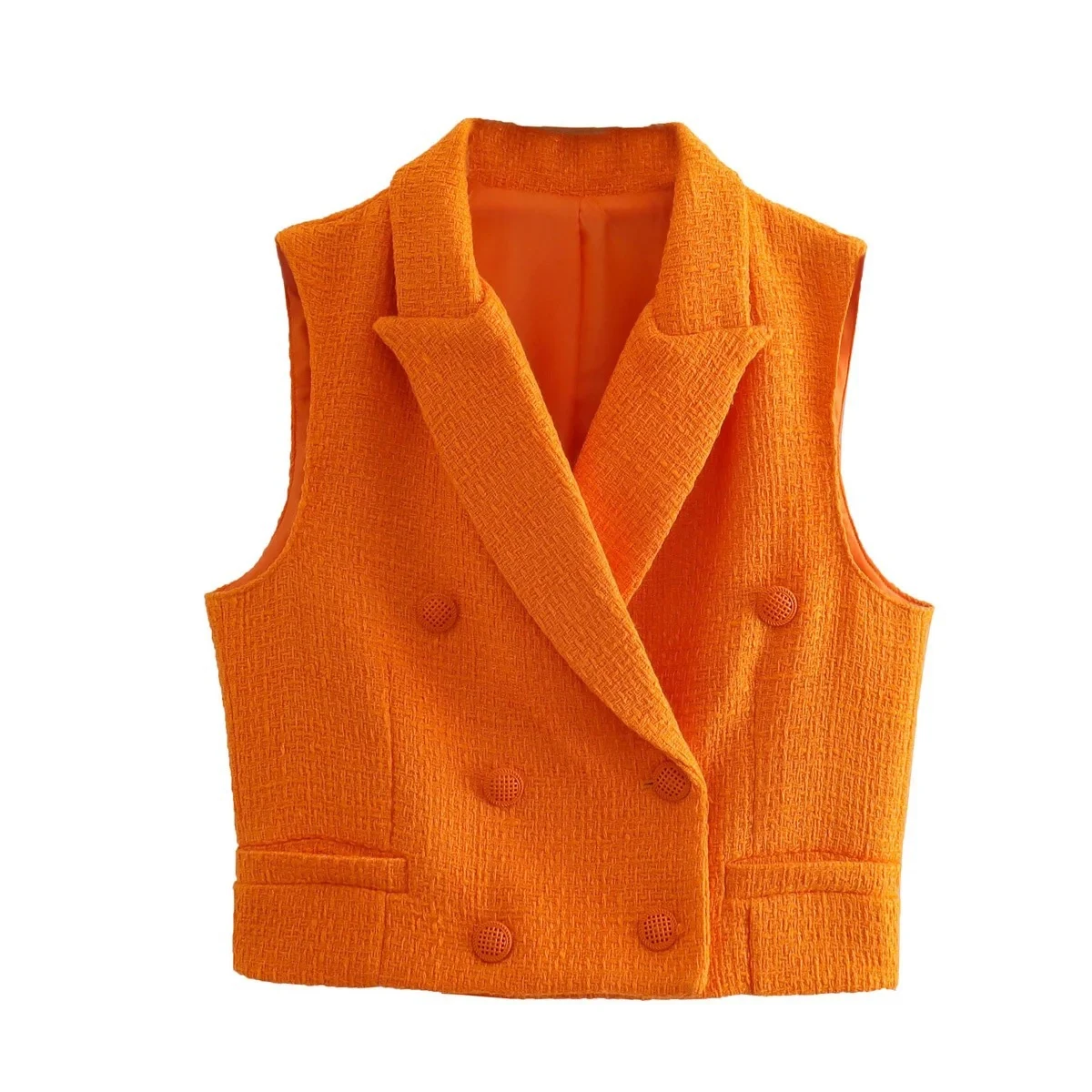 Title 3, ZA Fashion dames cropped textured tankjas en ro...
