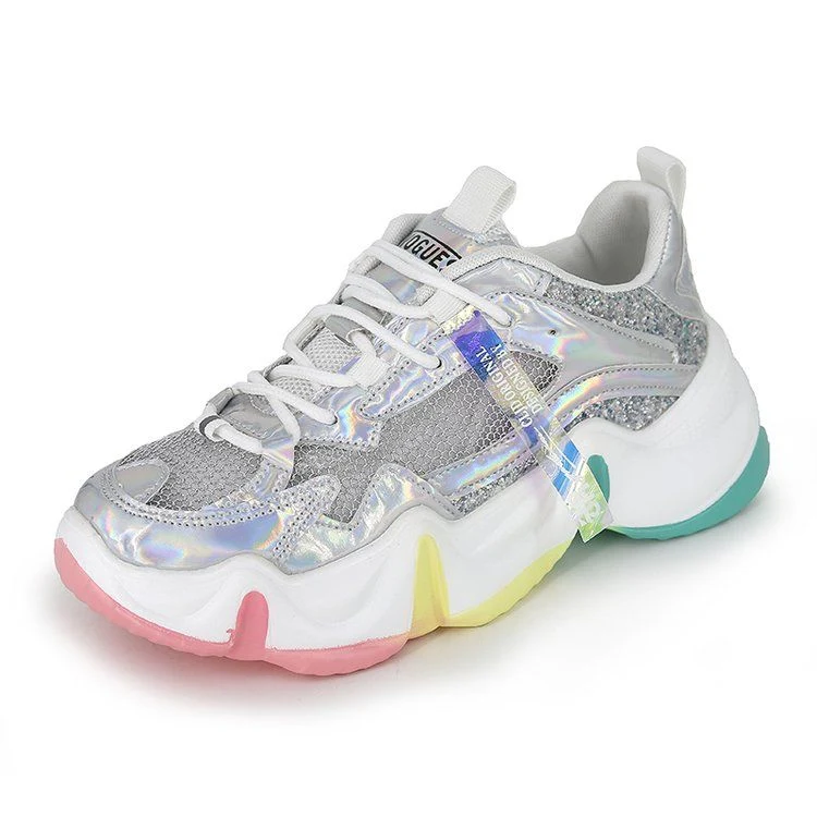 Title 2, Net red rainbow heightening sneakers for women,...
