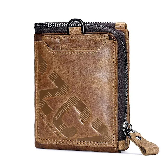 Title 2, Mens crazy cow leather retro wallet, a durable...
