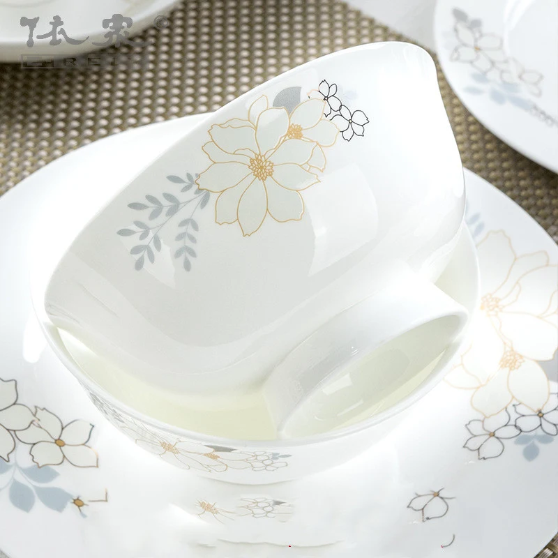 European style Bone China Tableware Set Bowl and Plate, elegant dining set for sophisticated meals and enhancing your di — photo 6