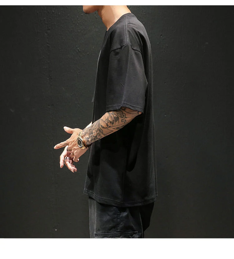 Camiseta masculina casual folgada para homens tecido macio e respirável ajuste solto perfeita para conforto no dia a dia ideal para momentos de lazer estilo despojado. — foto 18