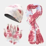 Tie-dye Knitted Hat Gloves Scarf Suit Stay warm and stylish this winter with this comfortable and unique set. Perfect fo — photo 5