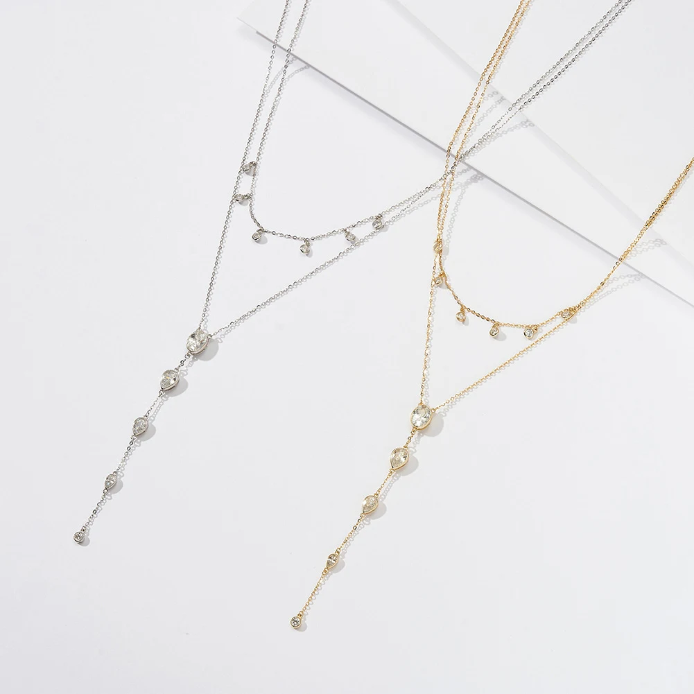 Colar Duplo Laço Prata de Lei para Mulher Acessório Elegante Design Sofisticado Ideal para Presentear Joia Versátil e Charmosa — foto 4