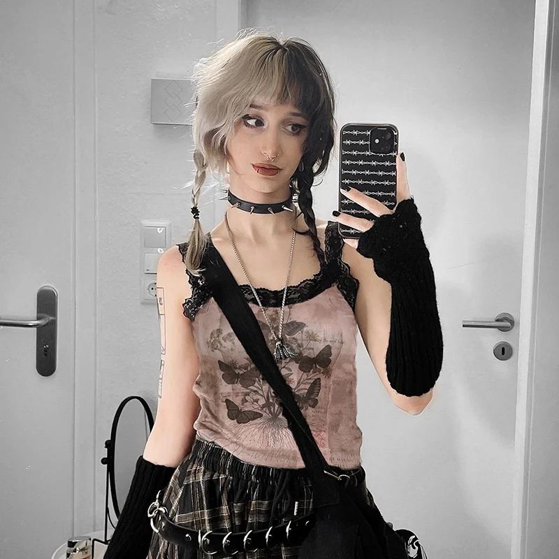 Title 4, Black Lace Patchwork Sleeveless Top