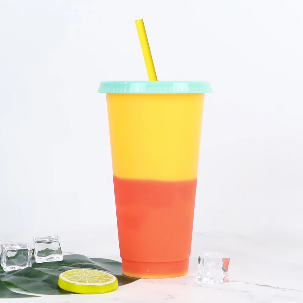 Color Changing Hot and Cold Cup with Straw, Homogeneous Design, Enjoy Your Drinks with This Fun, Temperature-Activated C — photo 3
