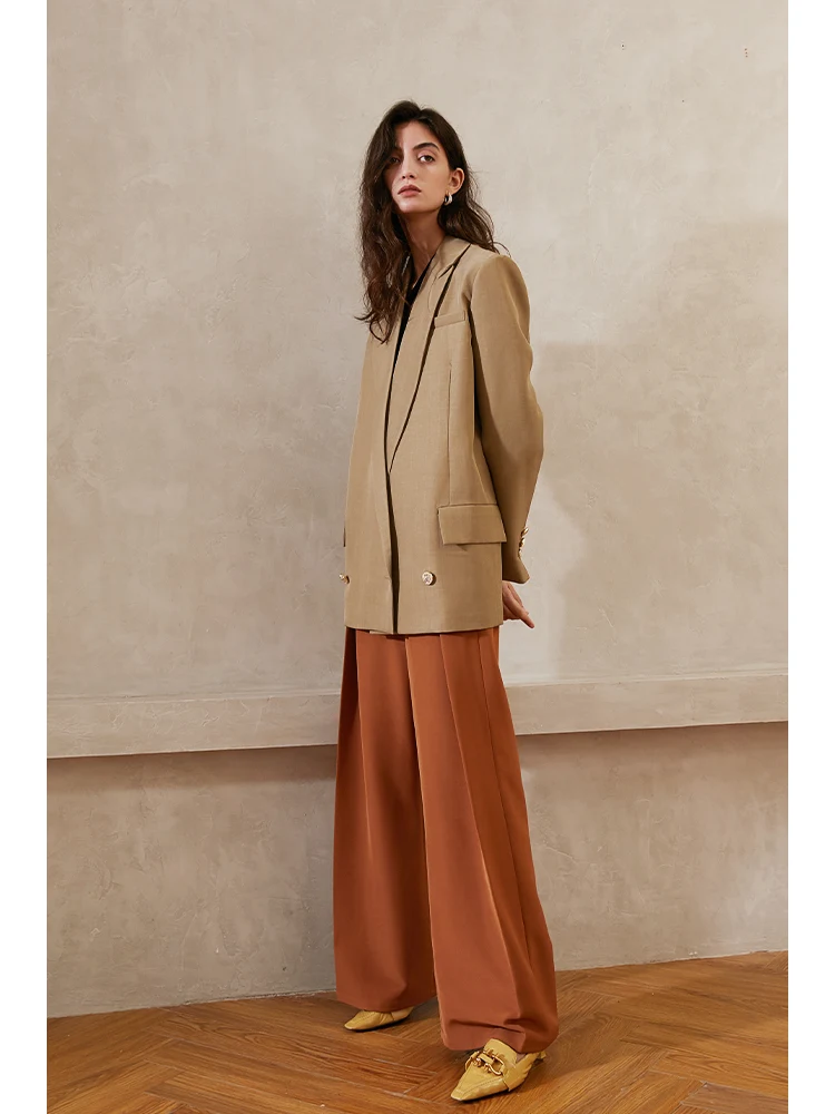 Retro Street Shots Thin High Waist Drape Wide-Leg Pants. Comfortable and stylish, perfect for a modern and relaxed every — photo 1