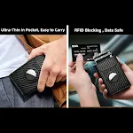 Carteira Porta Cartão de Metal Masculina Compacta e Segura Proteção RFID Elegante e Funcional Ideal para Cartões de Crédito e Documentos Essenciais — foto 2