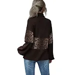 New European And American Leopard Print Contrast Color Long Sleeve Ladies Pullover Top — photo 2