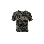 Blusa vintage com estampa camuflada, ombro a ombro solta, estilo Spice Girls, perfeita para um look casual e estiloso. — foto 6