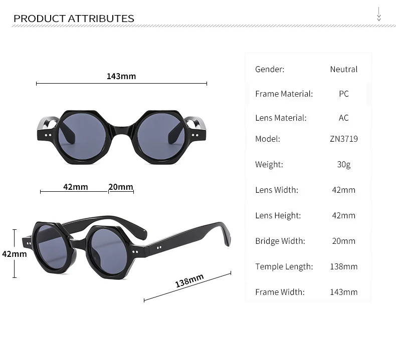 Personalized Polygon Round Frame Sunglasses – Unique design, UV protection, and tailored style to elevate your look. — photo 18