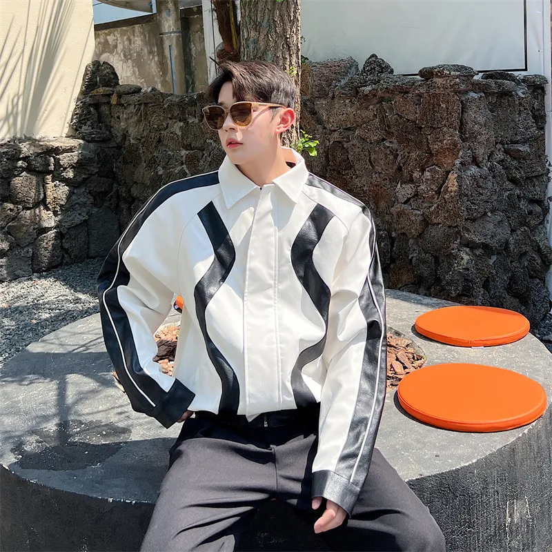 Spliced Short Motorcycle Jackets with Color Blocking. Ride in style and protection. Modern design with color contrasts f — photo 4