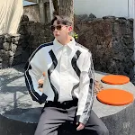 Spliced Short Motorcycle Jackets with Color Blocking. Ride in style and protection. Modern design with color contrasts f — photo 4