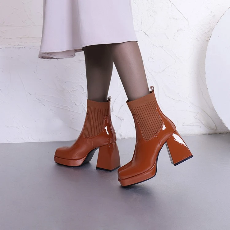 Women's thick-soled, thick-heeled high-heeled ankle boots. Walk with confidence and style, perfect for any occasion. — photo 2
