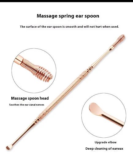 Title 6, Double-headed ear pick with soft spiral tip. Ge...