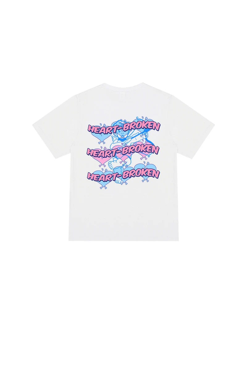 Retro fun printed love heart short sleeve tee, perfect for casual wear. Comfortable and stylish, this top brings a touch — photo 2